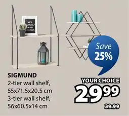 JYSK SIGMUND 2-tier wall shelf offer