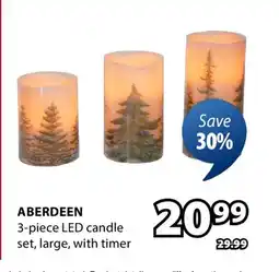 JYSK ABERDEEN 3-piece LED candle set, large, with timer offer