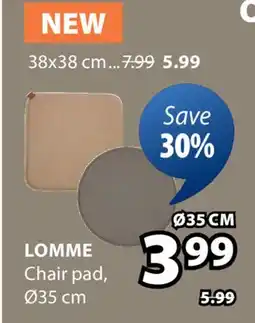 JYSK LOMME Chair pad offer
