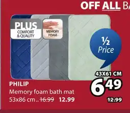 JYSK PHILIP Memory foam bath mat offer