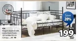 JYSK IDA Elegant daybed with matte black finish offer