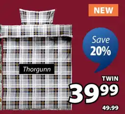 JYSK THORGUNN FLANNEL DUVET COVER SET offer