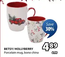 JYSK BETSY/HOLLYBERRY Porcelain mug offer