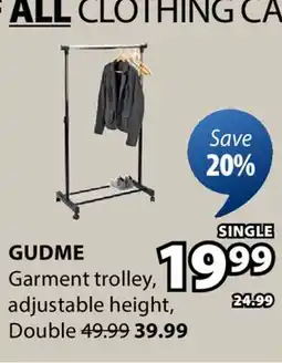 JYSK GUDME Garment trolley, adjustable height offer