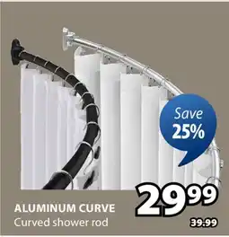 JYSK ALUMINUM CURVE Curved shower rod offer