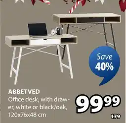 JYSK Abbetved Office desk, with drawer offer