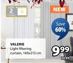 JYSK VALERIE Light filtering curtain offer