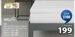JYSK WELLPUR T65 Memory foam topper offer