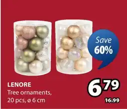 JYSK LENORE Tree ornaments offer