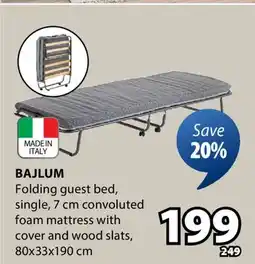 JYSK BAJLUM Folding guest bed offer