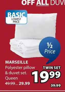 JYSK MARSEILLE Polyester pillow & duvet set offer