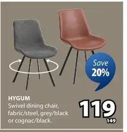 JYSK Hygum Swivel dining chair offer