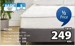 JYSK Mensa Spring mattress offer