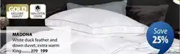 JYSK Madona White duck feather and down duvet offer
