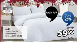 JYSK Albi 3-piece faux fur comforter set offer