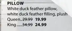 JYSK Pillow White Duck Feather pillow offer
