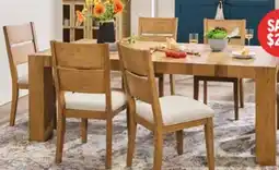 The Brick Lotus 7pc Dining Set with Table & 6 Slat-Back Chairs, Wood, 82W - Natural offer