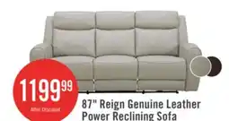 The Brick Reign 87 Top-Grain Genuine Leather Power Reclining Sofa with USB Ports - Silverado Chocolate Brown offer