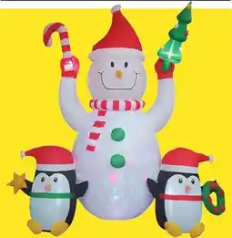 Matério BONHOMME DE NEIGE AVEC PINGOUINS GONFLABLE ILLUMINÉ offer