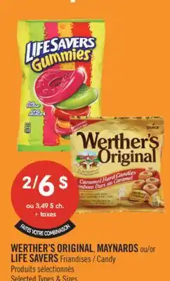 Pharmaprix WERTHER'S ORIGINAL, MAYNARDS or LIFE SAVERS Candy offer