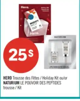 Pharmaprix HERO Holiday Kit or NATURIUM LE POUVOIR DES PEPTIDES Kit offer