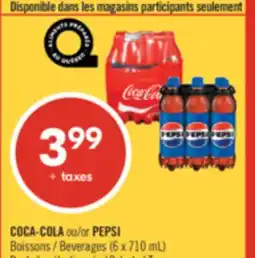 Pharmaprix COCA-COLA or PEPSI Beverages offer