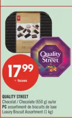Pharmaprix QUALITY STREET Chocolate (650 g) or PC Luxury Biscuit Assortment (1 kg) offer