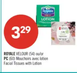 Pharmaprix ROYALE VELOUR (54) or PC (60) Facial Tissues with Lotion offer