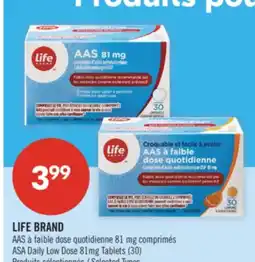 Pharmaprix LIFE BRAND ASA Daily Low Dose 81mg Tablets (30) offer