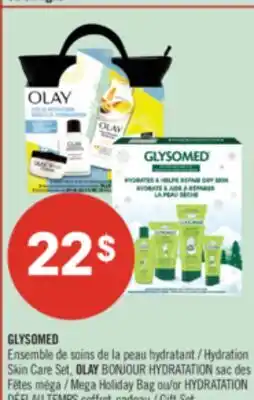 Pharmaprix GLYSOMED hydration Skin Care Set, OLAY Mega Holiday Bag or HYDRATATION Gift Set offer