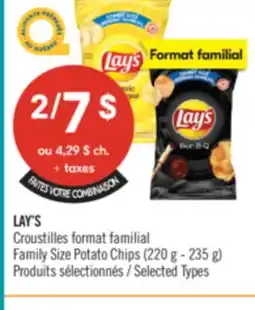 Pharmaprix LAY'S Family Size Potato Chips (220 g - 235 g) offer