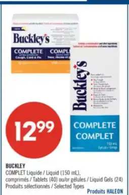 Pharmaprix BUCKLEY Liquid (150 mL), Tablets (40) or Liquid Gels (24) offer