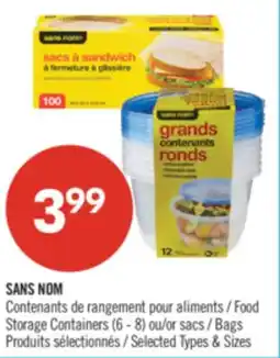 Pharmaprix NO NAME Food Storage Containers (6-8) or Bags offer