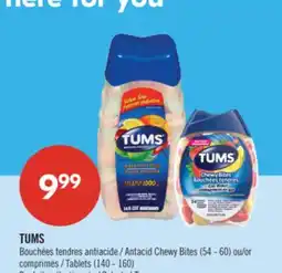 Pharmaprix TUMS Antacid Chewy Bites (54 - 60) or Tablets (140 - 160) offer