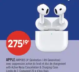 Pharmaprix APPLE AIRPODS (4th Generation) with Active Noise Cancellation & Charging Case offer