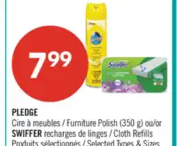 Pharmaprix PLEDGE Furniture Polish (350 g) or SWIFFER Cloth Refills offer