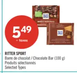 Pharmaprix RITTER SPORT Chocolate Bar offer
