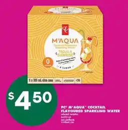 No Frills PC M'AQUA COCKTAIL FLAVOURED SPARKLING WATER offer