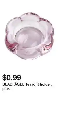 IKEA BLADFÅGEL Tealight holder, pink offer