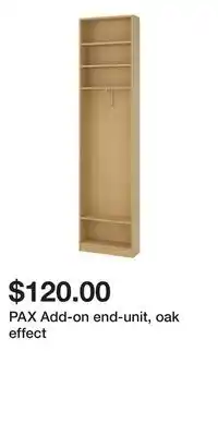 IKEA PAX Add-on end-unit, oak effect offer