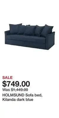 IKEA HOLMSUND Sofa bed, Kilanda dark blue offer