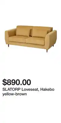 IKEA SLATORP Loveseat, Hakebo yellow-brown offer