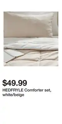 IKEA HEDFRYLE Comforter set, white/beige offer