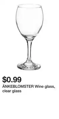 IKEA ÄNKEBLOMSTER Wine glass, clear glass offer