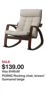 IKEA POÄNG Rocking chair, brown/Gunnared beige offer