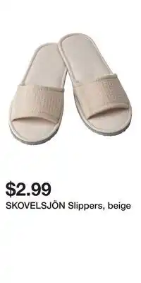 IKEA SKOVELSJÖN Slippers, beige offer