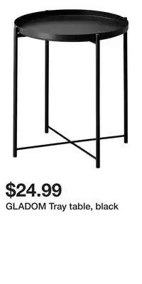 IKEA GLADOM Tray table, black offer