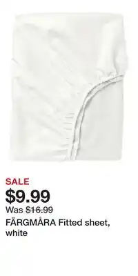 IKEA FÄRGMÅRA Fitted sheet, white offer