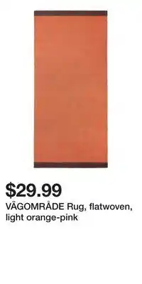 IKEA VÄGOMRÅDE Rug, flatwoven, light orange-pink offer