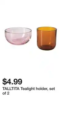 IKEA TALLTITA Tealight holder, set of 2 offer